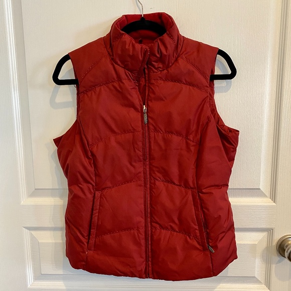 Eddie Bauer Goose Down Puffer Vest, PXS, Gently Used, Crimson Red - Picture 3 of 12